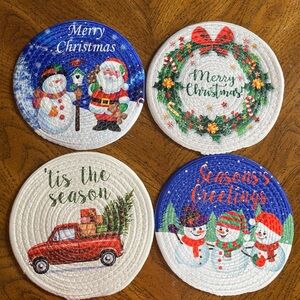 Festive Holiday Trivet Hotpads (4) New